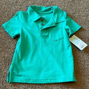 Cat & Jack BNWT 12 month teal polo.